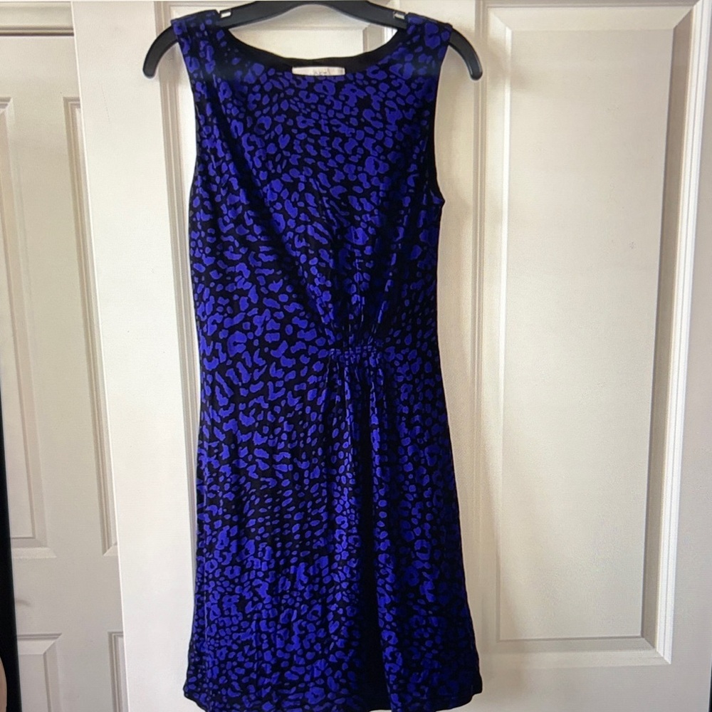 LOFT Purple & Black Animal Print Dress, XS